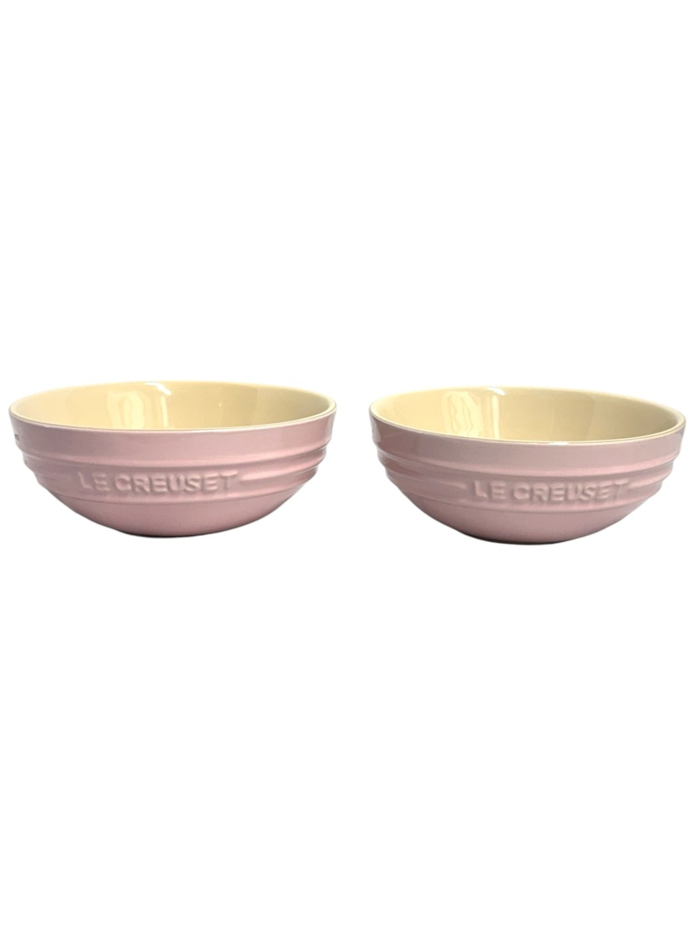 Le Creuset Pink Stoneware Soup Bowls - Set of 2